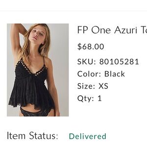 FREE PEOPLE Azuri Black Top